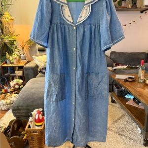 Women's Blue Nightgown moomoo